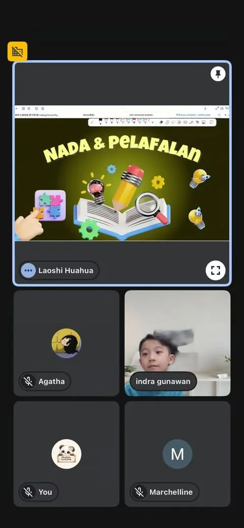 Kelas privat anak — Laoshi Huahua mengajar materi Nada & Pelafalan
